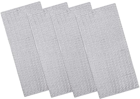 Moosfor Microfasertücher, 4er-Set, Saugfähige Fusselfrei Küchentücher Spültücher für Küche Dicke Barista Tuch Geschirrtücher Lappen, 40 x 70 cm, Grau