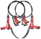 ThinkTop Hydraulische Scheibenbremse mit 4 Kolben, Mountainbike-Öldruck, 4-Kolben-Fahrradbremssattel, links (vorne) 800/rechts (hinten) 1400 mm (rot)