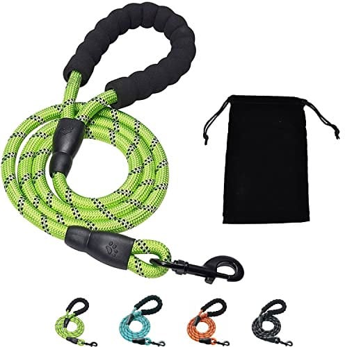 ADOV Dog Lead, 1.5m Rope Dog leads for Large, Medium and Small Dogs, Strong Dog Leash with Soft Padded and Comfortable Handle, Highly Reflective Dog Rope with Anti Slip Durable Threads and Clips