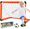 AGRASIV Fußballtore + Fußball Set 90CM Faltbare Tragbar Mini Fußballtore für Kinder Sportspielzeug Kleine Klappfußballtür für Garten Park im Haus Strand Drinnen und Draußen Spielzeuggeschenke (Orange)
