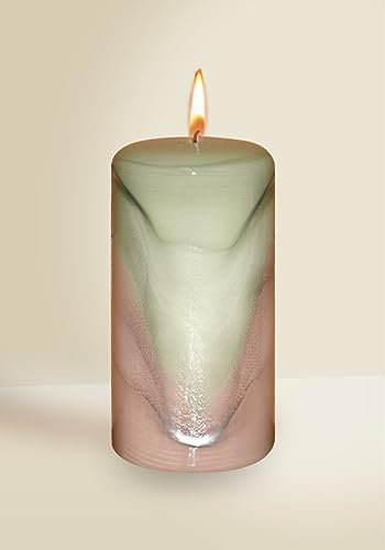 Kopschitz Designkerze Lotos Stumpenkerze Salbei Grün 140 x Ø 70 mm, 1 Stück