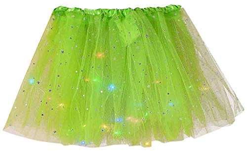 Lightning Deals of Today Princess Women Kleiner Rock Bulb Rock Mesh mit LED Plissee Tüll Star Pailletten Rock Minirock Elegant