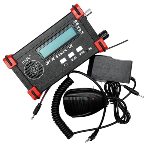 Juwaacoo 10W Max USDR USDX 10/15/17/20/30/40/60/80M 8 bande SDR All Mode HF SSB QRP Ricetrasmettitore con microfono a mano spina UE durevole, 500441505