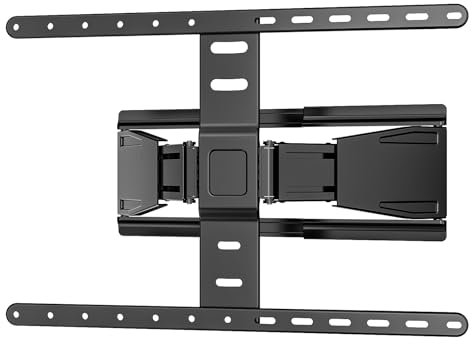 WALI Soporte de pared ultra delgado de movimiento completo para la mayoría de televisores de pantalla plana de 43 a 90 pulgadas, soporte articulado giratorio, inclinable y extensión, agujeros de
