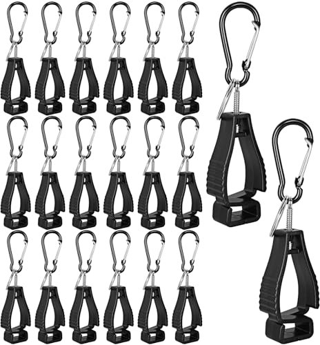 GBACHOOSE 20 Pcs Work Glove Clip, Glove Holder Clip, Black Gloves Grabber Clips, Labor Gloves Keeper Hanger for Belt, Labor Work Clamp Safety
