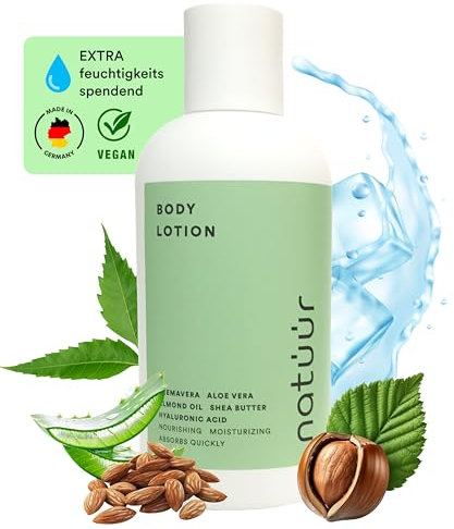 natüür BODY LOTION mit Neem-Extrakt NEEMAVERA (200 ml) – Intensive Pflege & zieht schnell ein – Ideal bei trockener Haut – Dermatologisch getestet – Made in DE