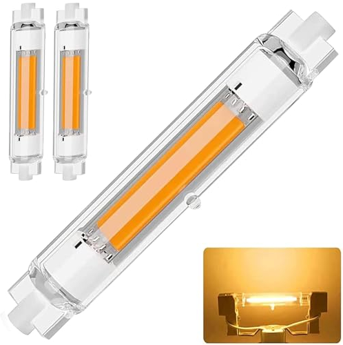 R7S LED 118mm Dimmbar 30W Lampen, R7S LED 118mm Glühbirne Ersatz für 300W Halogenlamp, Warmweiß 3000K 3000LM, Kein Flackern, 360°Abstrahlwinkel LED Stab, LED Leuchtmittel, 2er Pack
