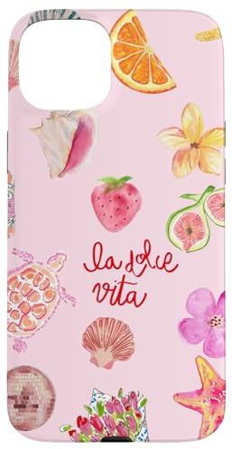 Mignon Rose Fille Européenne Coquillages & Berry La Dolce Vita Coque pour iPhone 15 Plus