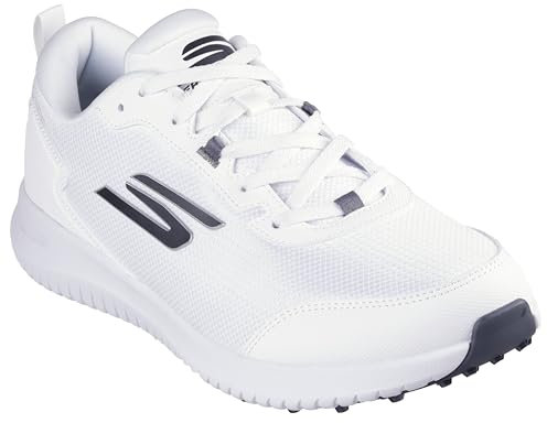 Skechers Men's GO Golf MAX Fairway 4 Sneaker, White Synthetic/Textile/Silver Trim, 7 UK