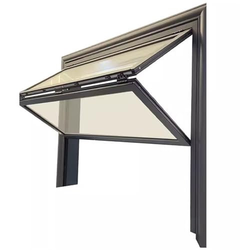 XILYZMO Aluminiumrahmen Verpflegungsfenster, Unterputz Verpflegungsstand Servier- Fenstertür, 5 Mm Gehärtetes Glas Verpflegungs- Servicefenster, Falt- Doppelfenster(37x28in)