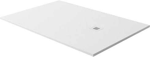 Stone Slate Effect Shower Tray Square Rectangle Wet Room White 30mm Low Profile (1100 x 800 mm White)