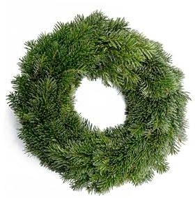 Adventskranz echt - Tellerkranz Nordmanntanne - Tannenkranz echt - einseitig gebunden Deko Kranz - kein Plastik Türkranz Weihnachten - Weihnachtsdeko (Durchmesseer 30 cm)