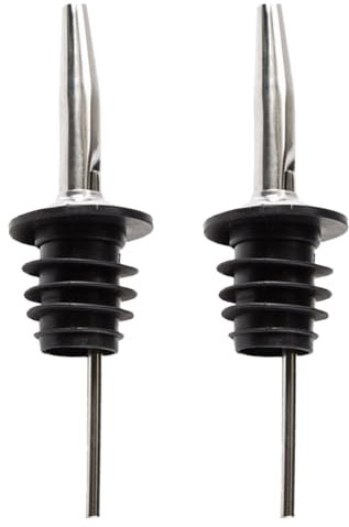 2PCS Bottle Pourers for Spirits,Wine and Olive Oil Pourer Bottle Spout,Speed Spirits Liquor Dispenser,Alcohol Beer Nozzle,Stainless Steel Silicone Bottles Pouring Stoppers for Bar Cocktail Drinks