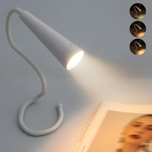 Portables LED Akku Leselampe - Unendliche Flexibilität, 3 Farben & Helligkeitsstufen Dimmbar, 1200mAh USB Aufladbar Lampe, Hals Leselampe Ldeal für Das Lesen Im Bett, Stricken, Camping, Reparieren