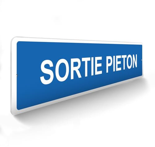DECOHO - Panneau de signalisation pour parking · Sortie piétons - 48 x 10 cm - Blanc