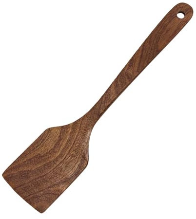 Spatule Grattoir En Bois – Spatule Grattoir Pour La Cuisine, Spatule À Frire Plate À Long Manche, Spatule Antiadhésive Pour Mélanger, Gratter