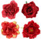 RoxNvm Blumen Haarklammer, 4 Stück Rot Haarklammer Blume, Große Ansteckblume, Haarspange Blume, Haarklammern Blumen, Blumen Haarspange, Flower Hair Clip für Mädchen Verwendet Werden