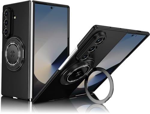 Magnetische Ring Ständer für Samsung Galaxy Z Fold 7 Hülle [Kompatibel mit Mag-Safe] Military Grade Schockdoft Handyhülle Z Fold 7 Stoßfest Schutzhülle Kratzfest Rugged Cover ZFold 7 5GHülle (Schwarz)
