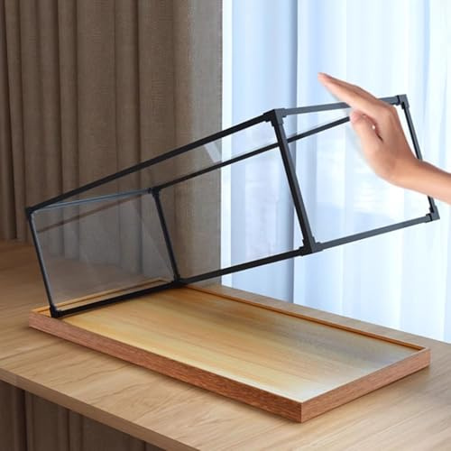 WhamtL Acryl Vitrine UV-geschützter Acrylkasten, Groß, Klarer Acrylkasten, Staubdicht, Holzboden als Alternative zu Glasvitrine, Selbstmontage(30x15x15cm(12x6x6in))
