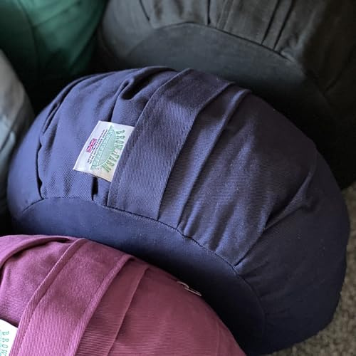 Zafu Meditation Cushion – Buckwheat Hull-Filled Yoga Pillow with Removable Pleated Cotton Cover | 15 Colour Options (Ocean Blue, One Size)
