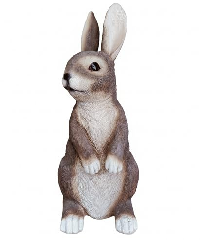 colourliving Deko Hase Figur Gartenfigur Hase stehend realistische Hasenfigur als Osterdeko und Frühlingsdeko für Garten, Terrasse und Zuhause (braun stehend groß)