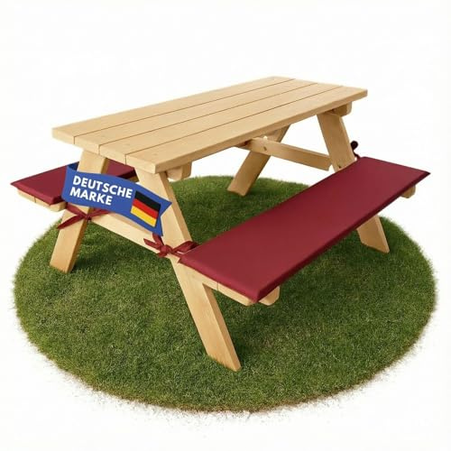 Coemo Robuste & Kinder-Sitzgarnitur Outdoor mit 2 Polster, Natur