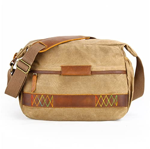 HRWLY Digital Photo Sling Camera Bag Vintage Waterproof Photography Shoulder Messenger Bags Men Women Batik Canvas Bag(Khaki)