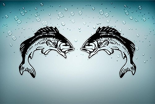 Akachafactory 2X Aufkleber Fisch Karpfen koi Angeln Angelsport Fisch Angel Hochseeangeln r2