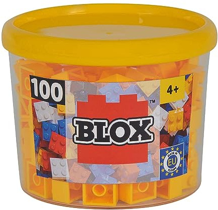 Simba 104114110 Blox 4-Stud Yellow Building Blocks Set (100-Piece)