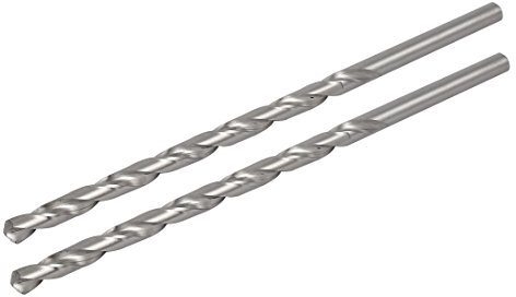 sourcingmap 10mm Dia 250mm Long HSS Straight Round Shank Twist Drill Bit Drilling Tool 2pcs