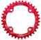Dymoece Schmales, breites Fahrrad-Kettenblatt 104BCD 32T/34T/36T/38T für 9 10 11 Gänge (rund, schwarz/rot, perfekt für die meisten Shimano- und Sram-Kurbelsätze (rot, 36T)