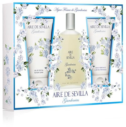 Aire de Sevilla Gardenias Set Perfume para Mujer - EDT, Crema Perfumada y Gel Exfoliante