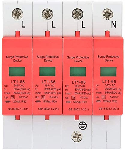 Arrester Device,Power Protector arrester for overvoltage,4P 65KA house overvoltage protection,3-phase 4-wire,protect electrical system