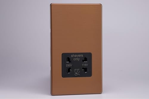 Varilight Dual Voltage Shaver Socket 230V/115V Brushed Bronze