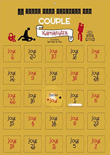 25-Tage-Paarkalender – freche und sexy Herausforderungen – ausgefallenes Geschenk für Erwachsene – illustriertes Kamasutra (Gold)