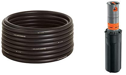 Gardena 25mm 50m Connecting Pipe & T 380 Turbo-Driven Pop-up Sprinkler - Black