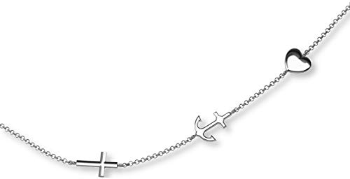 LILLY MARIE Damen Halskette Sterling Silber Mit Kreuz Anker Herz Anhänger