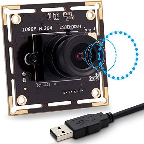 Svpro 1080P Full HD Webcam mit Dual Audio H.264 Low Lux USB Kamera Modul Board mit IMX323 Sesor,3.6mm Objektiv Weitwinkel Kamera Board Home Security Überwachung Türklingel SystemUSB2.0 UVC Plug&Play