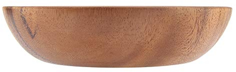 Tomotato Bol en Bois D'acacias, Saladier en Bois Bol à Fruits Vaisselle Ronde pour Servir Salade Fruits Pâtes Collations, 20 * 4.5 cm, Ustensiles de Cuisine Housewares