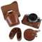 MUZIRI KINOKOO ZFC Camera Case, PU Leather Camera Case Bag Compatible for Nikon Z fc Zfc and 16-50mm f/3.5-6.3 or 28mm f/2.8 SE Lens with Shoulder Strap Coffee