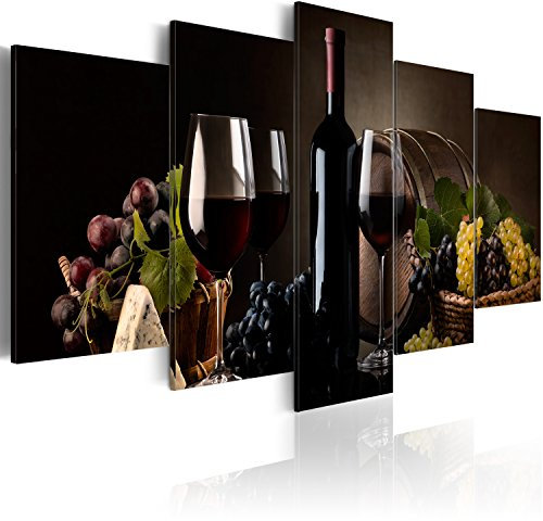 B&D XXL Cuadros Cuadro Acústico Uvas Vino 100x50 cm espuma acústica absorbe