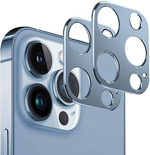 Annhan [2 Pezzi] Pellicola Fotocamera per iPhone 13 Pro/iPhone 13 Pro Max Telaio Alluminio in Metallo [Resistente ai Graffi] - Azul