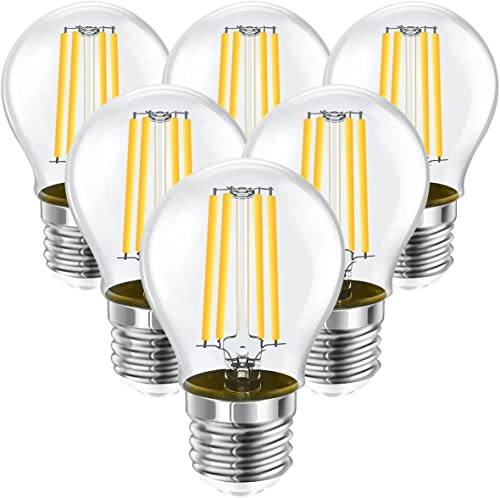LEDYA E27, E27 LED Warmweiss, 4W 400lm ersetzt 35W Halogenlampen, 2700K Filament Leuchtmittel, Classic Lampe Birnen in Kolbenform, 6 Stück, 21041, Klar