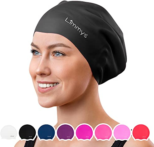 Cuffia da Nuoto Premium Limmys per Capelli Lunghi – Cuffia in Silicone Morbido – Vestibilità Confortevole, Extra Spazio, Resistente al Cloro, Ipoallergenica – Approvata da Nuotatrici di Tutto il Mondo