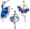 3 Stück Damen Brosche, Ballerina Brosche Strass Brosche Elegant Mode Anstecknadeln Kristall Pin Dekoration Zubehör für Damen und Mädchen
