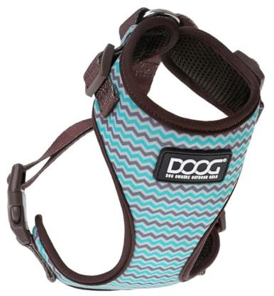 DOOG Neon Harness Geschirr, Größe:28-34 cm, Farbe:braun/blau