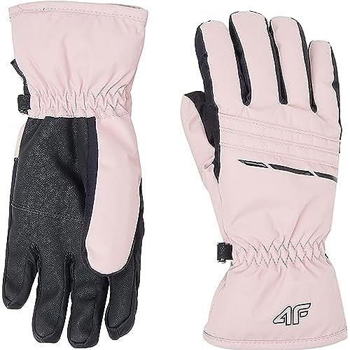 4F Damen SKI Gloves RED002 Jeans, Light PINK, S