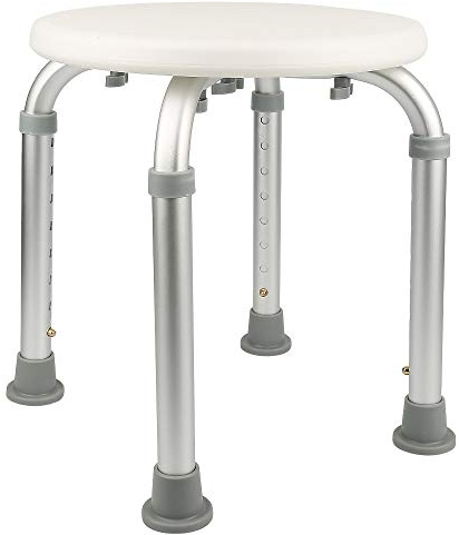 Höhenverstellbar Anti-Rutsch Aluminium Duschhocker Duschstuhl Badehocker Rund Badsitz Duschsitz Duschhilfe Anti-Rutschfür Senioren und Schwangere