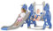 HENGMEI Jeu d'escalade et de balançoire 4 en 1 avec toboggan et anneau de basket-ball - Pour enfants de 1 à 3 ans - Utilisation dans le jardin, l'extérieur et l'intérieur - Bleu, 175