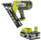 Confezione RYOBI 18V OnePlus R15GN18-0 chiodatrice ad aria inclinata - 1 batteria 5.0Ah - 1 caricatore rapido RC18120-15